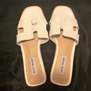 Steve Madden Hayden White Leather Sandals Size 6